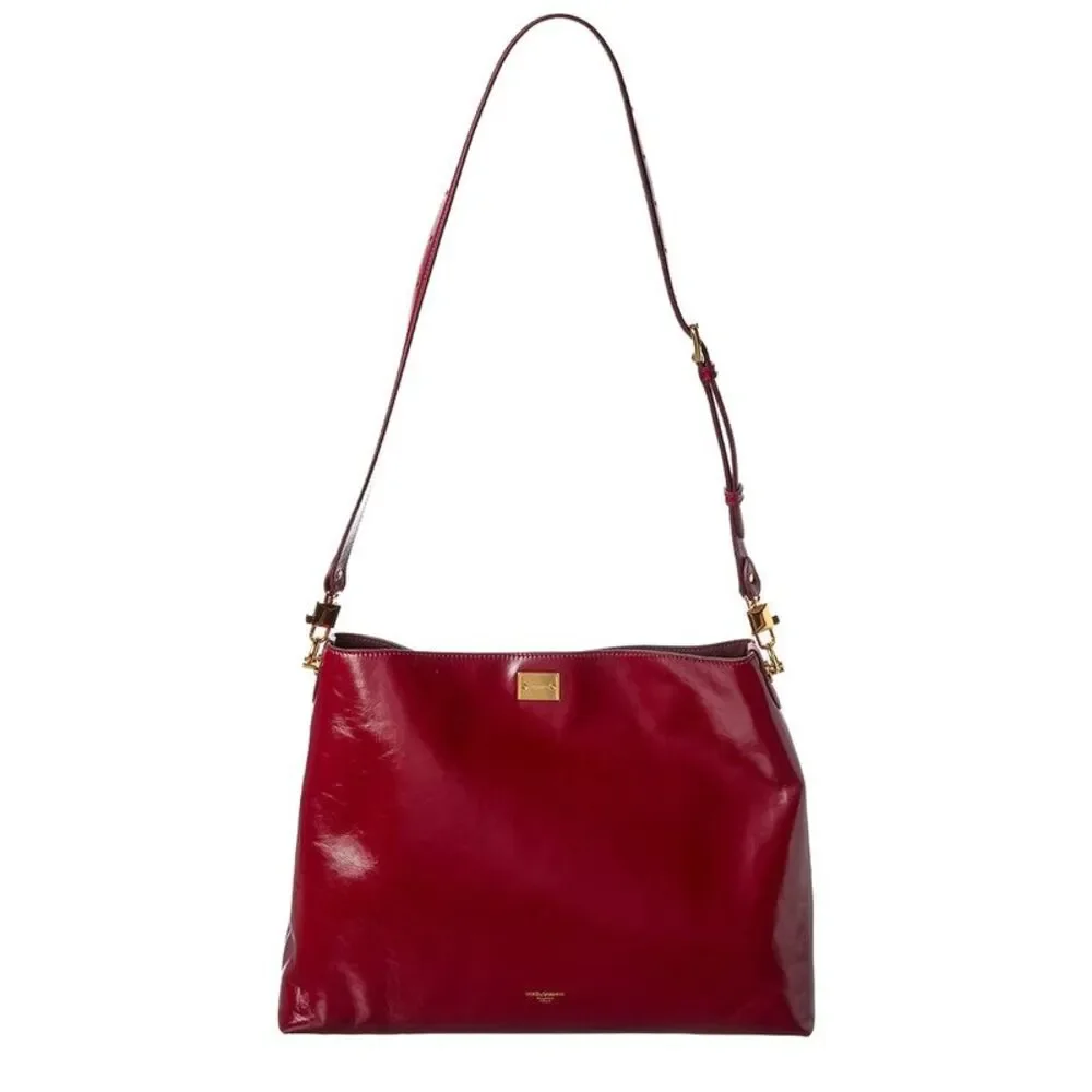 Dolce & Gabbana Vittoria Large Patent Shoulder Bag, Red